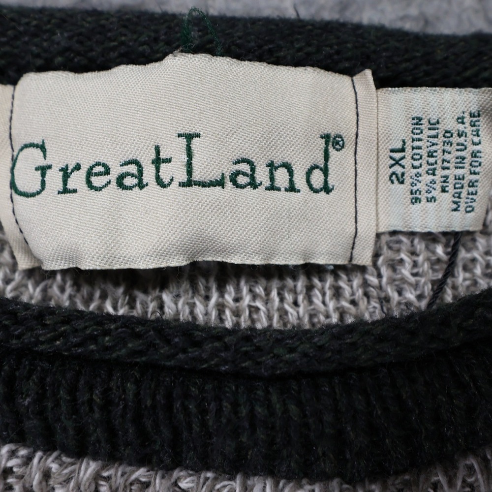 GreatLand Crewneck Sweater Mens 2XL Gray Excellent Vintage Snowflake Pattern - Picture 6 of 7